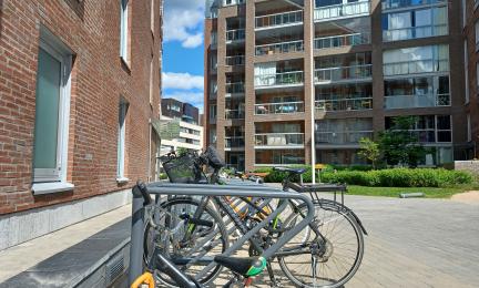 Kerrostalon pihaa Jätkäsaaressa